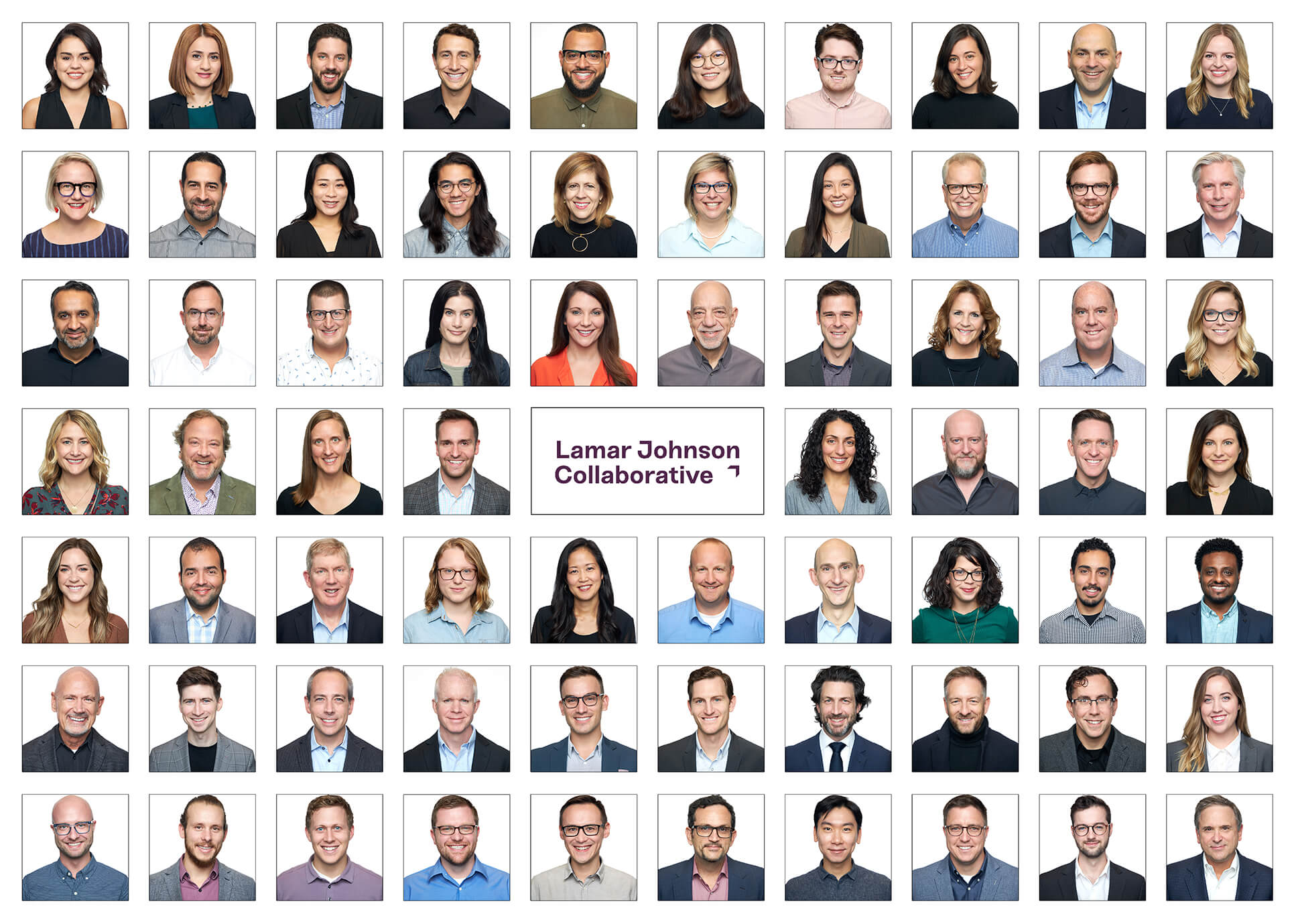 Chicago professional corporate team headshot collage photography for Lamar Johnson Collaborative
