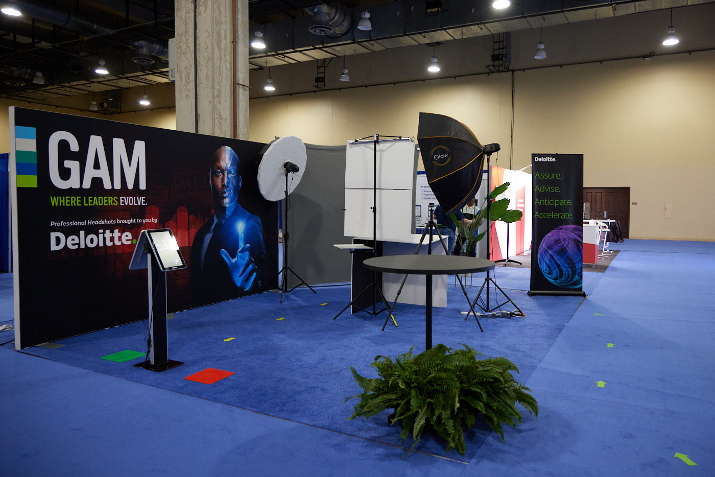 Corporate event headshot booth photographer Deloitte company meeting photography national travel