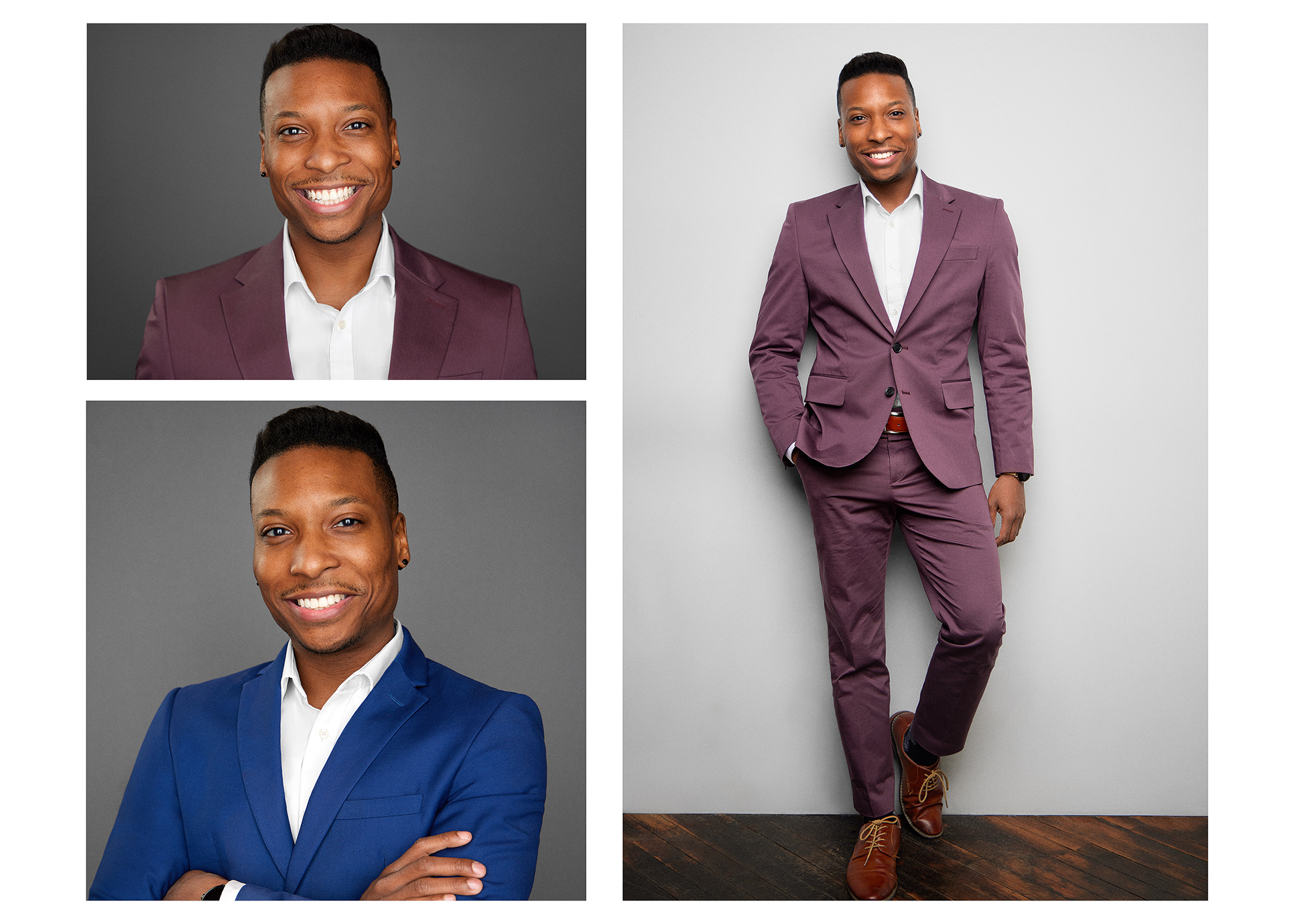 Chicago professional business headshot and full body portrait collage
