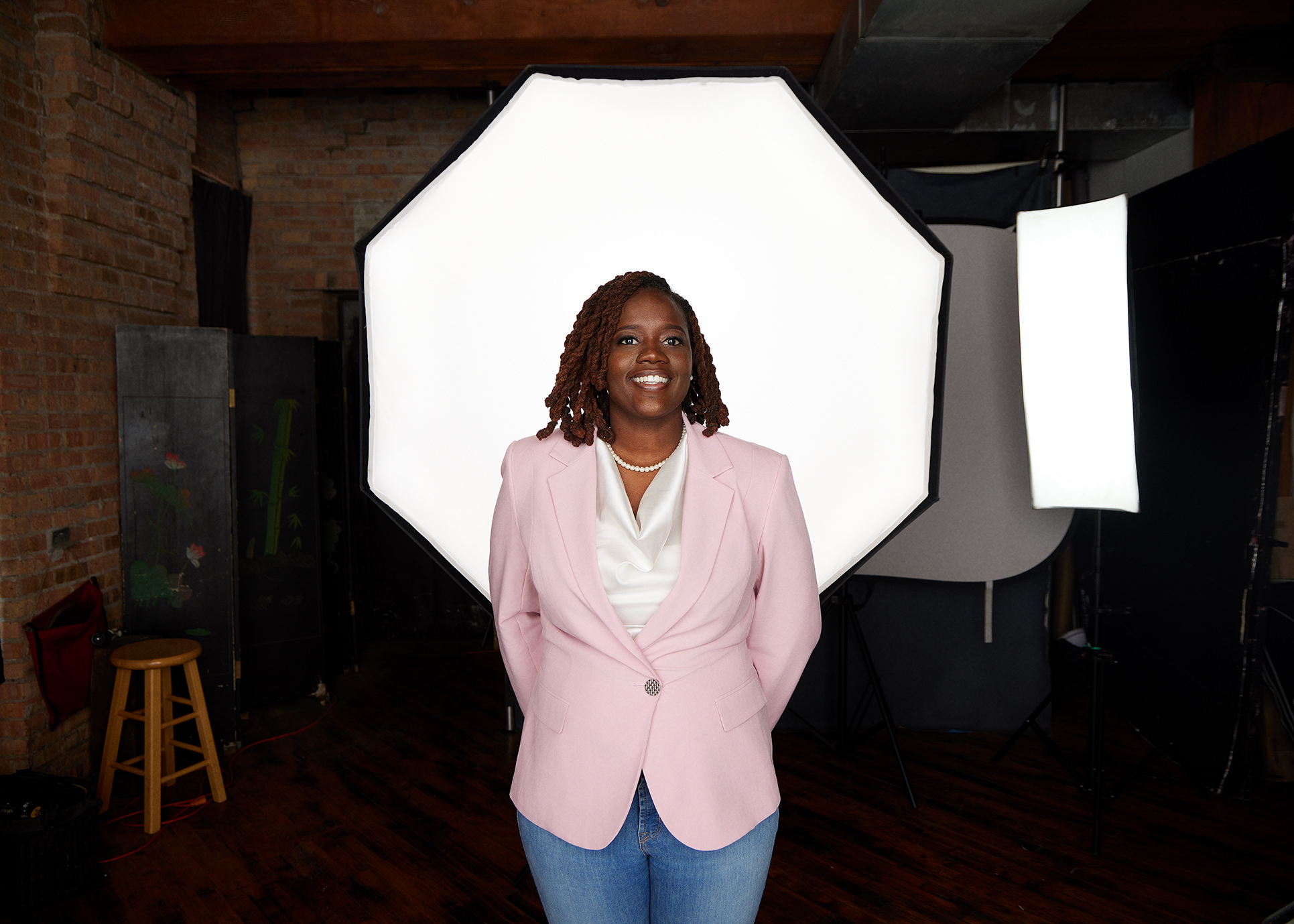 Professional headshot Chicago behind the scenes photography session